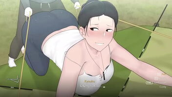 Big melons Mother and buddy at summer camp in this anime style porn video.