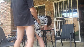 Neighbour’s wife helps me to come outdoors in a homemade video.