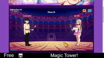 2D erotic game with a magical tower