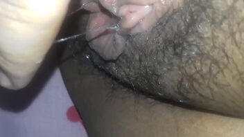 Big clit homemade porn with a hairy wet pussy