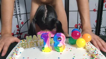 Bday cake with a side of cheating: A naughty schoolgirl’s secret revealed