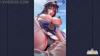 Navy Hibiki in upskirt and facesitting scenes in King of Kinks hentai game