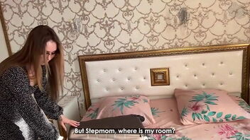 Stepson's forbidden hotel fling with stepmother ends with a messy climax