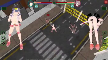 Two woman guards seduce men in Future Suppanuki pol hentai game video