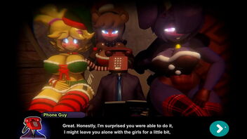 Fap Nights at Frenni’s Night Club: Santa outfit-clad FNAF damsels in extreme hentai game pornplay