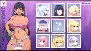 Emilia from Re:Zero in Waifu Hub's porn parody game, harmless elf gets naughty on the couch