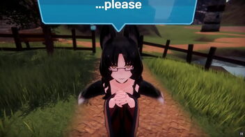 Wonderful blonde elf with green eyes in Monster Girl Island gives great titjob