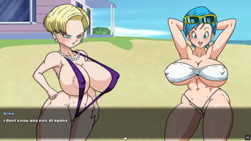 Mature animation with clean-shaven pussy and ginormous tits - Android 18 vs. Doppelganger