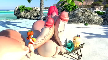 Sexy shemale sirens on Futa Island in hot cartoon action