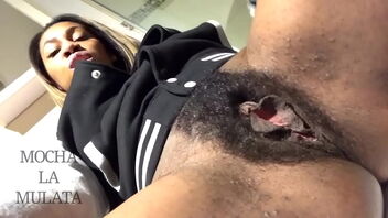 Black beauty dominates and gives a facial with cum and pee