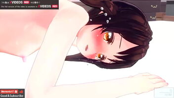 Some ASMR hentai features puny boobed Japanese girl getting anal creampie