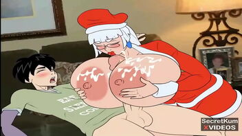 A Santa-themed adult film with a MILF cosplaying as Mrs. Claus with big breast and anal sex.