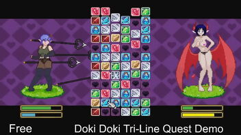 2D erotic game Doki Doki Tri Line Quest demo