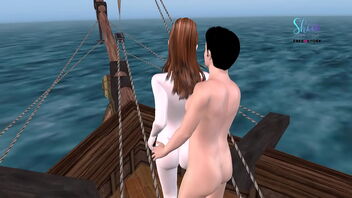 A super-cute couple enjoys themselves on a pirate ship in this animated 3D porn.